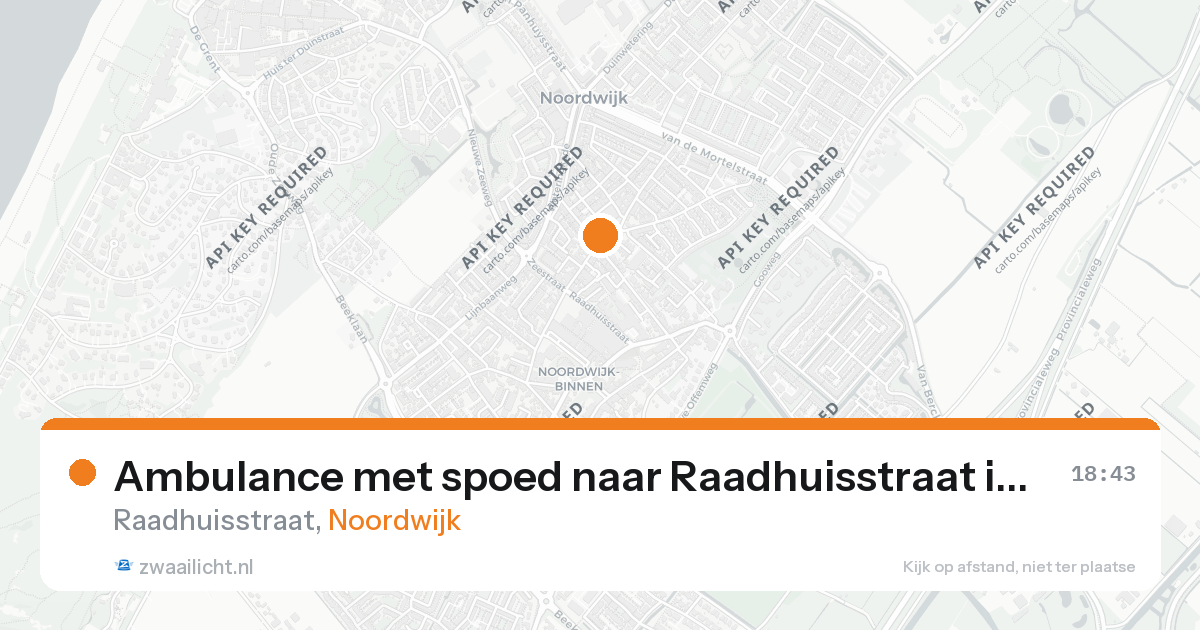 Ambulance met spoed naar Raadhuisstraat in Noordwijk — 26 aug 2026