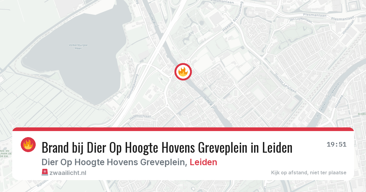 Brand bij Dier Op Hoogte Hovens Greveplein in Leiden — 9 jun 2026