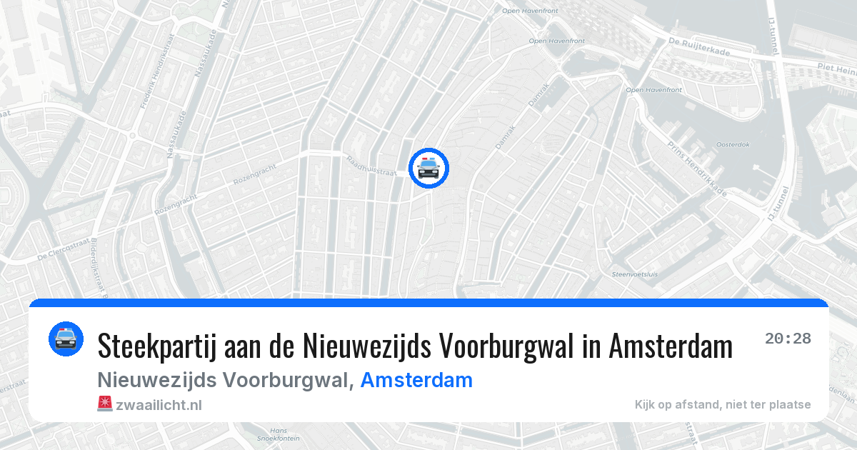 Steekpartij aan de Nieuwezijds Voorburgwal in Amsterdam — 8 aug 2026