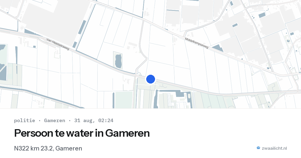 Persoon te water in Gameren — 31 aug 2026