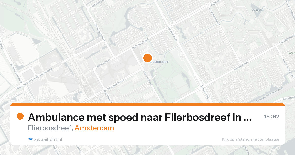 Ambulance met spoed naar Flierbosdreef in Amsterdam — 23 aug 2026