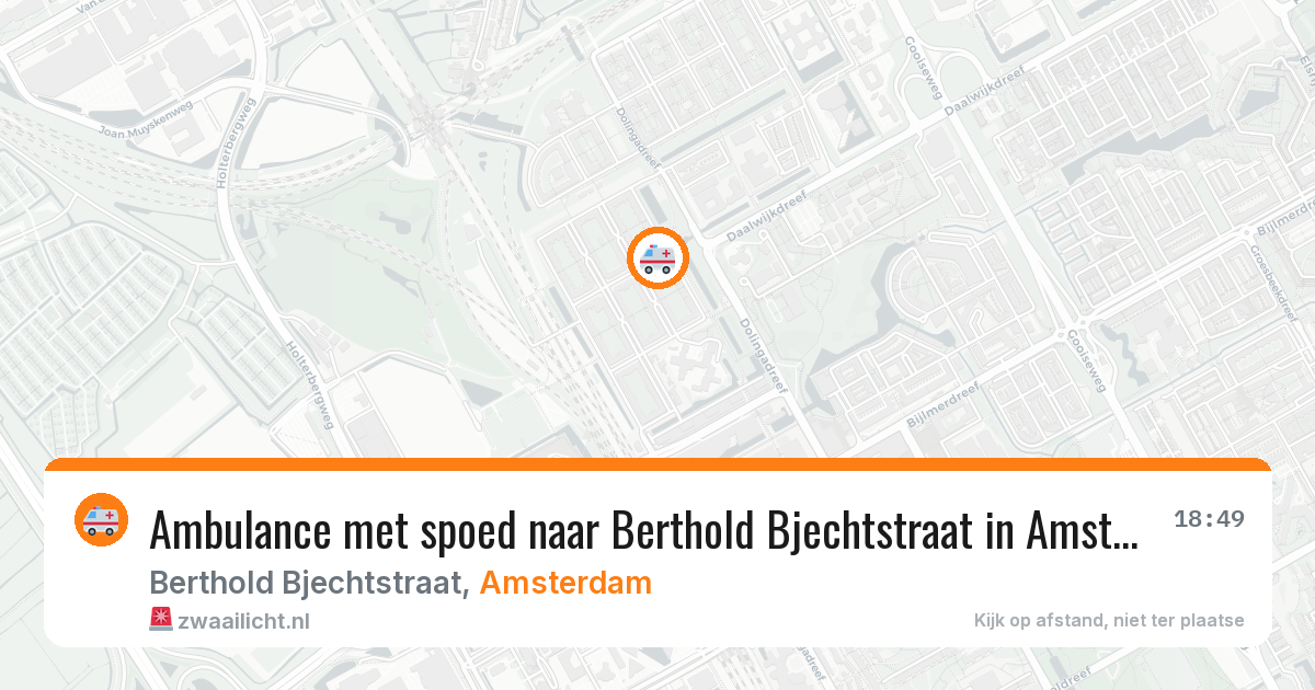 Ambulance met spoed naar Berthold Bjechtstraat in Amsterdam — 27 mrt 2026