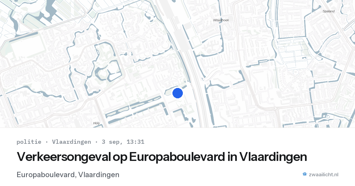 Verkeersongeval op Europaboulevard in Vlaardingen — 3 sep 2026