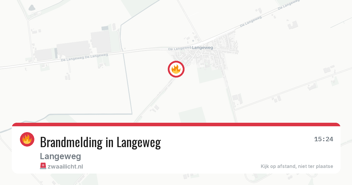 Brandmelding in Langeweg — 13 aug 2026