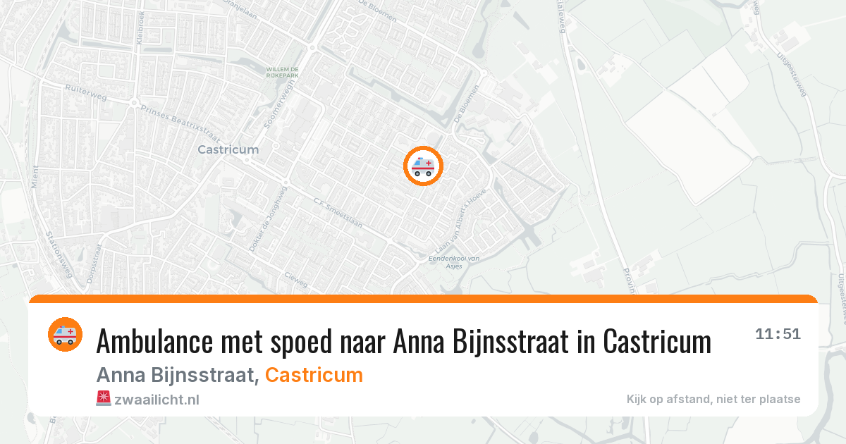 Ambulance met spoed naar Anna Bijnsstraat in Castricum — 19 mei 2026