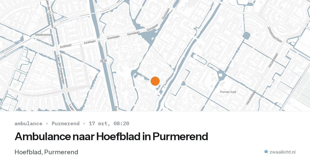 Ambulance naar Hoefblad in Purmerend — 17 mrt 2026