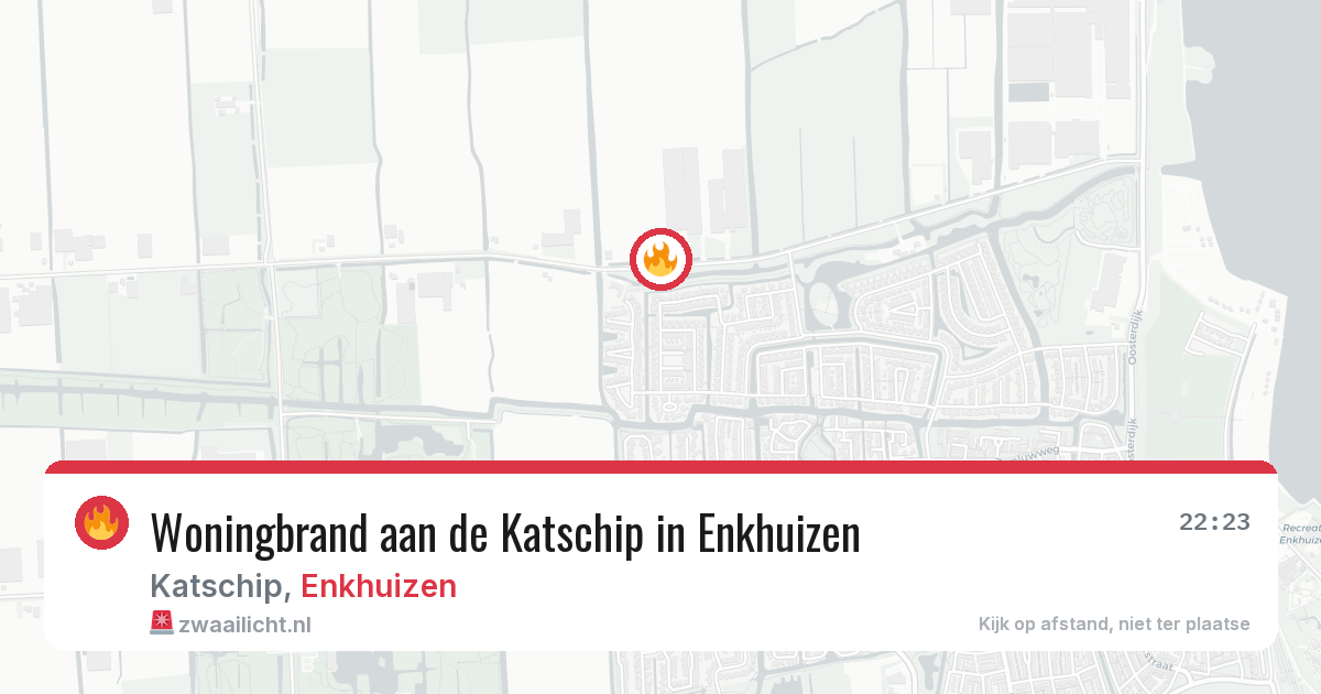 Woningbrand aan de Katschip in Enkhuizen — 21 jul 2026