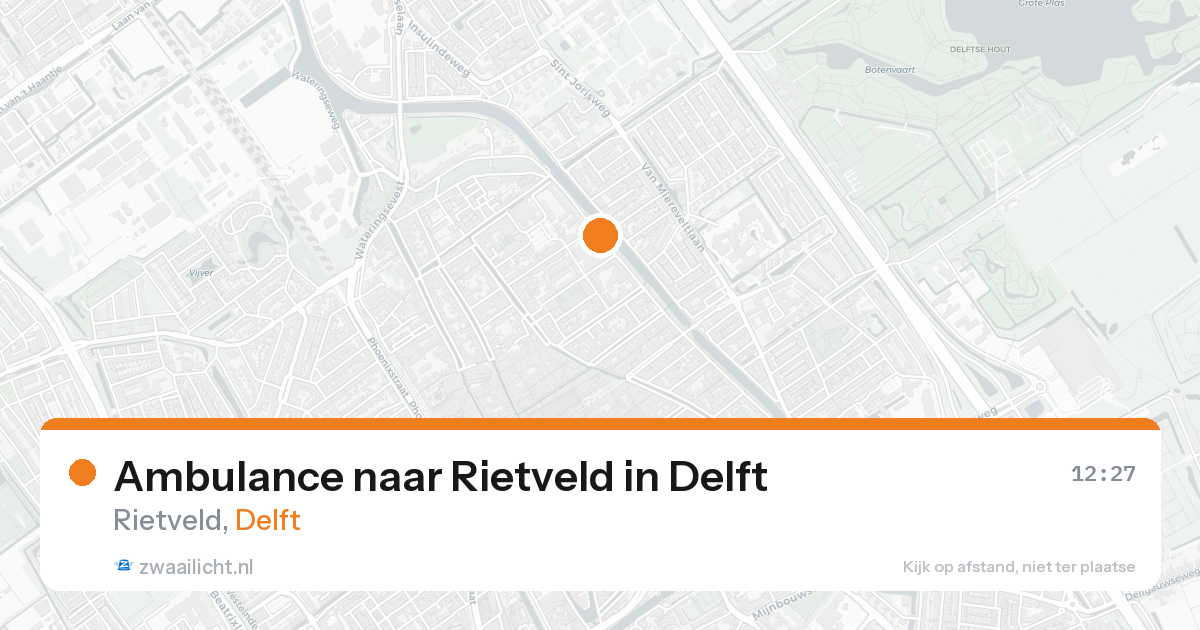 Ambulance naar Rietveld in Delft — 20 aug 2026
