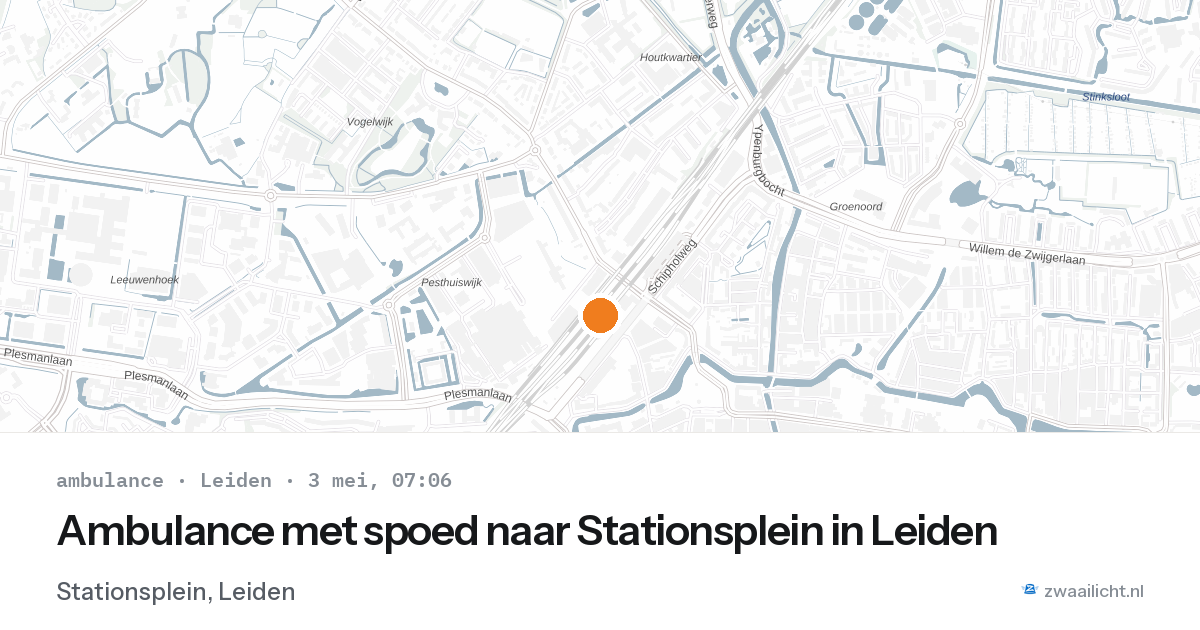 Ambulance met spoed naar Stationsplein in Leiden — 3 mei 2026