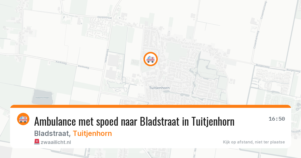 Ambulance met spoed naar Bladstraat in Tuitjenhorn — 17 apr 2026