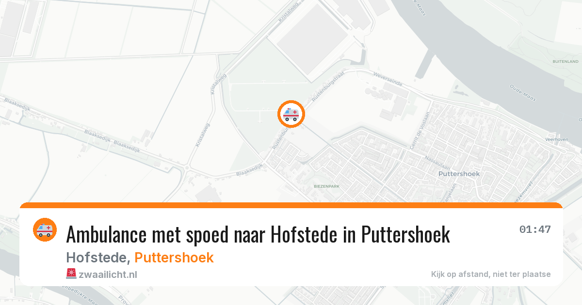 Ambulance met spoed naar Hofstede in Puttershoek — 21 mei 2026