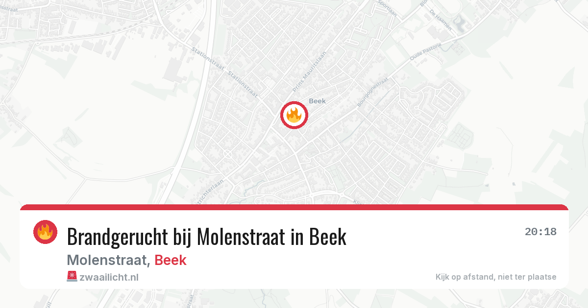 Brandgerucht bij Molenstraat in Beek — 14 jun 2026