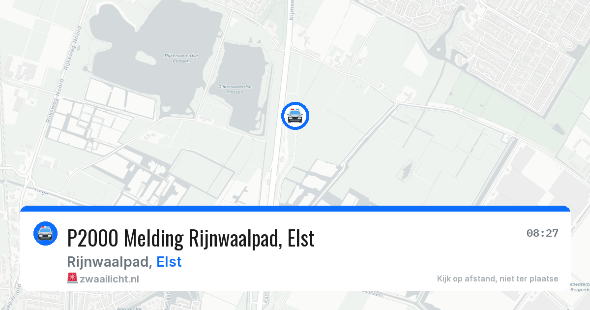 P2000 Melding Rijnwaalpad, Elst — 22 jun 2026