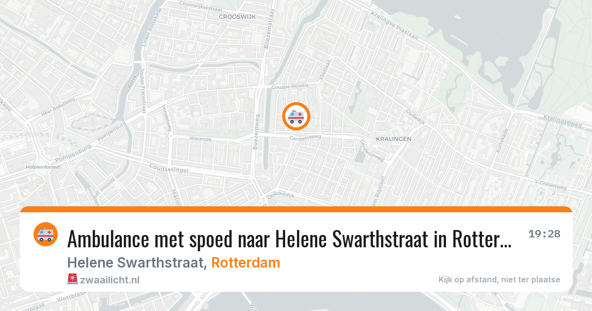 Ambulance met spoed naar Helene Swarthstraat in Rotterdam — 20 mei 2026
