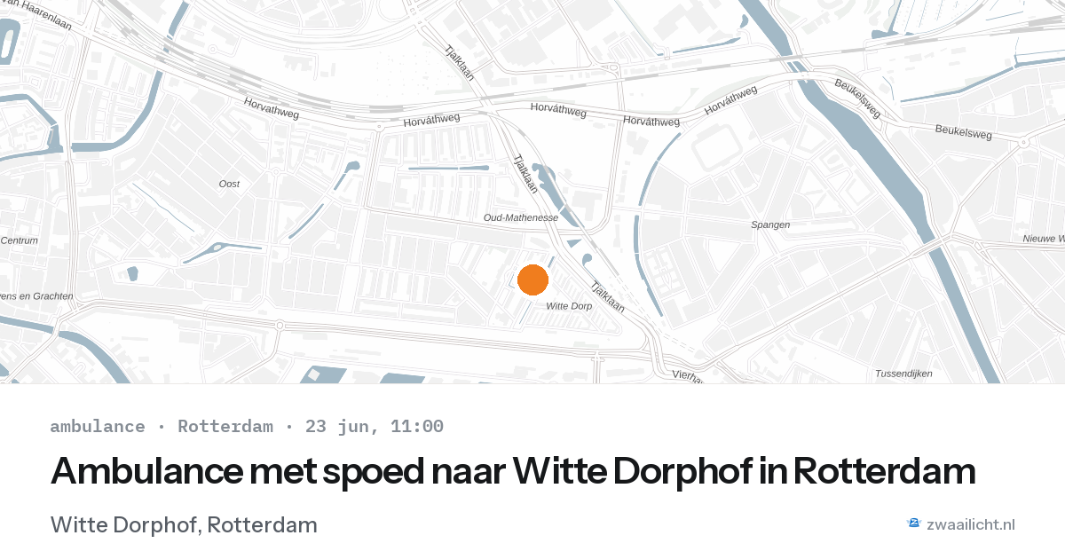 Ambulance met spoed naar Witte Dorphof in Rotterdam — 23 jun 2026