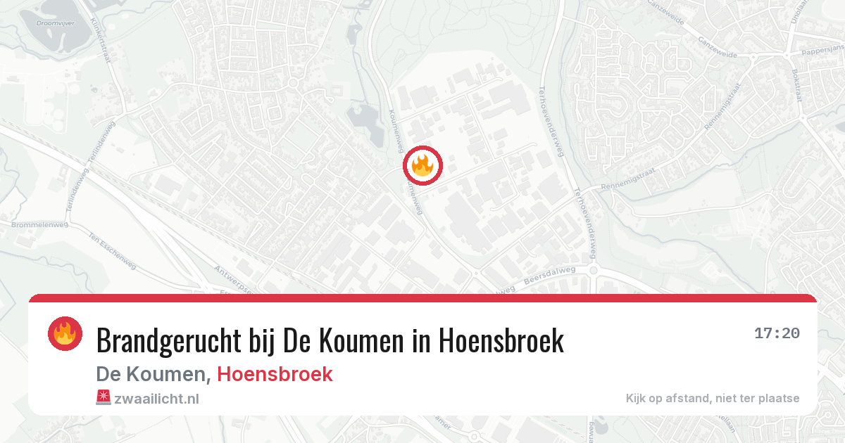 Brandgerucht bij De Koumen in Hoensbroek — 31 jul 2026