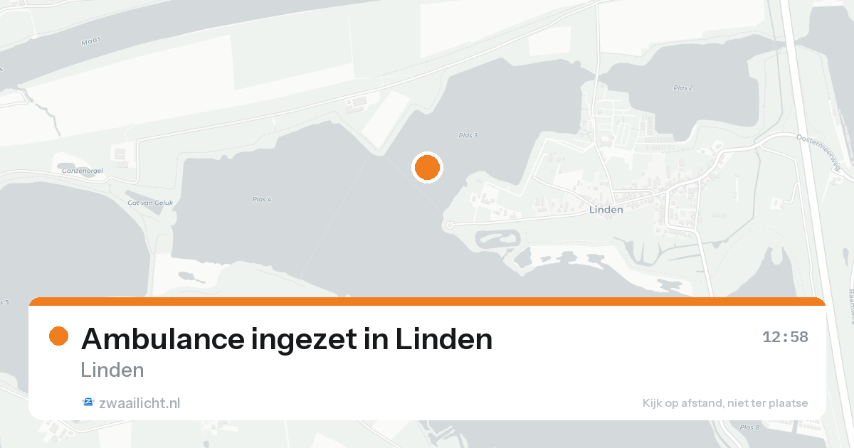 Ambulance ingezet in Linden — 13 aug 2026