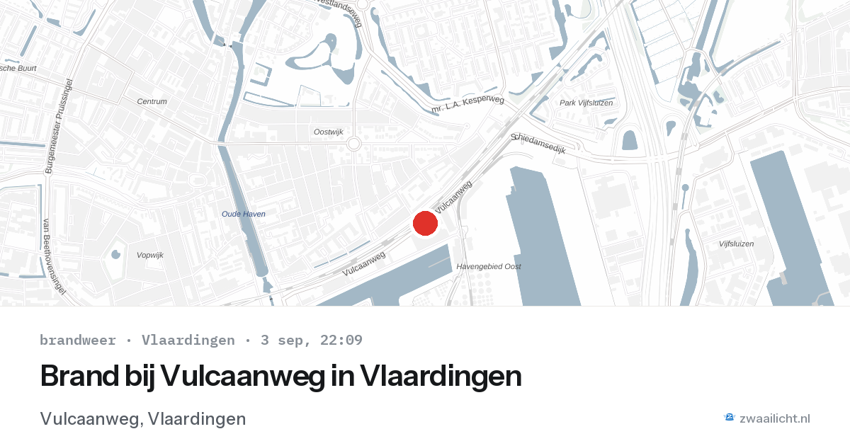 Brand bij Vulcaanweg in Vlaardingen — 3 sep 2026
