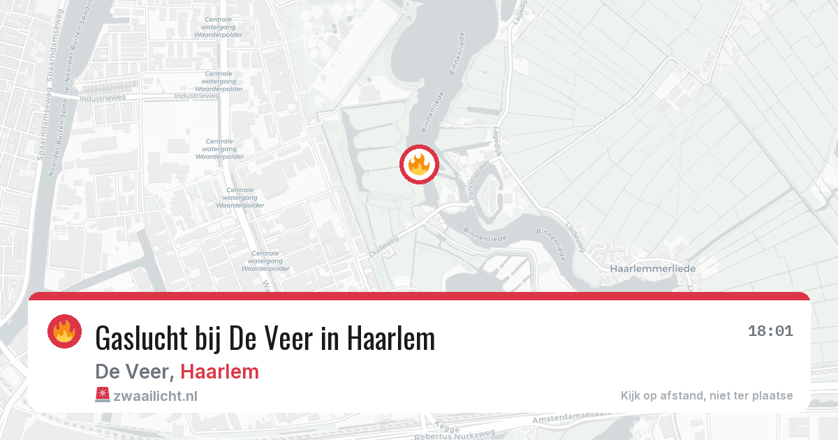 Gaslucht bij De Veer in Haarlem — 23 jun 2026