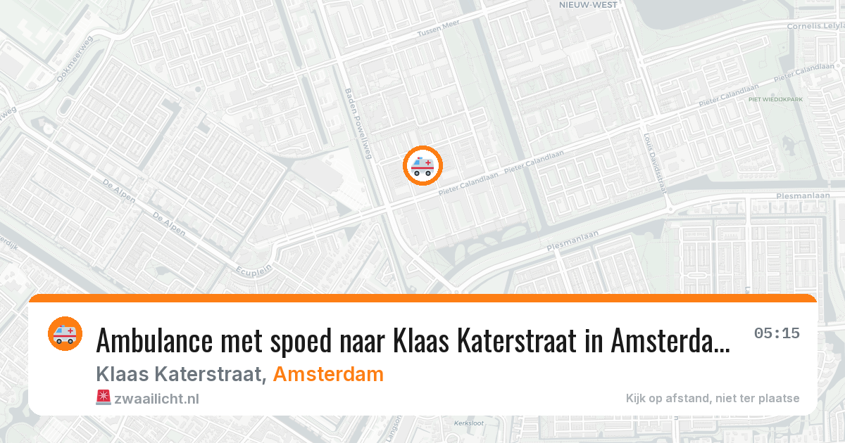 Ambulance met spoed naar Klaas Katerstraat in Amsterdam — 1 aug 2026