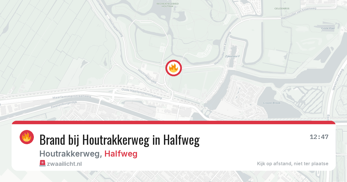Brand bij Houtrakkerweg in Halfweg — 19 jul 2026
