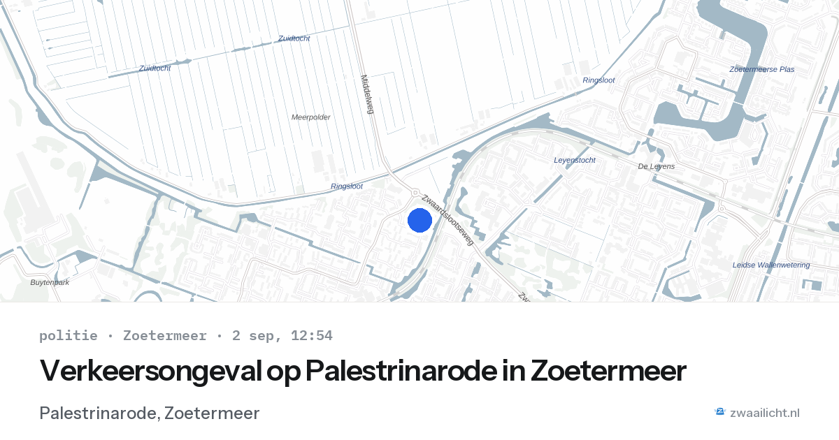 Verkeersongeval op Palestrinarode in Zoetermeer — 2 sep 2026
