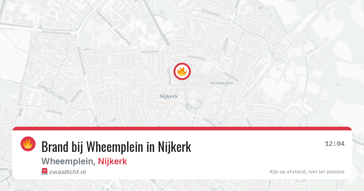 Brand bij Wheemplein in Nijkerk — 14 aug 2026