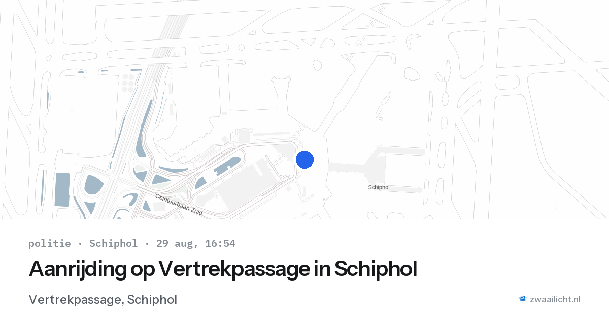 Aanrijding op Vertrekpassage in Schiphol — 1 feb 2026