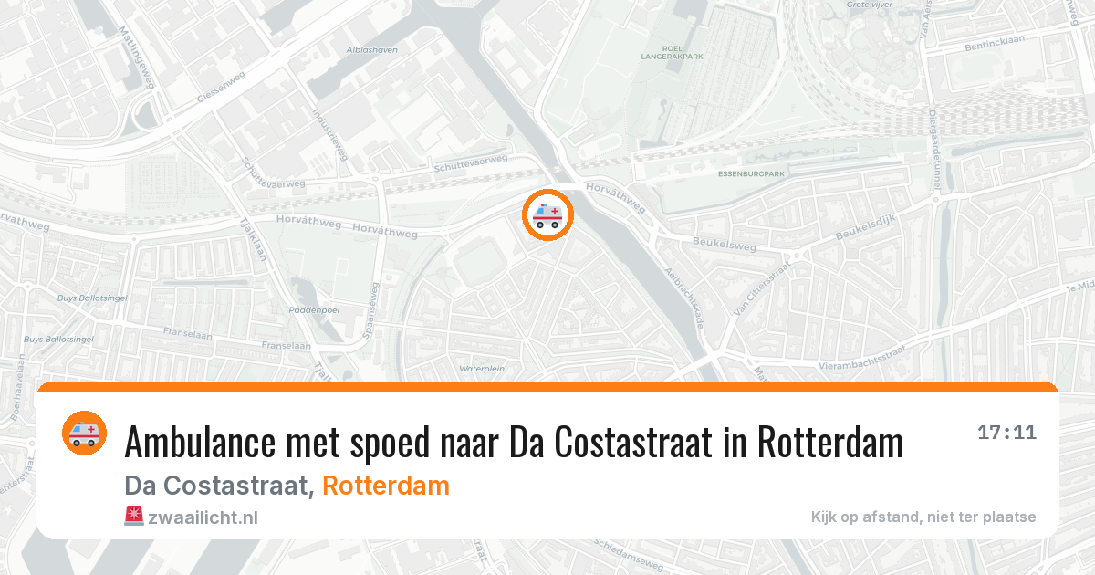 Ambulance met spoed naar Da Costastraat in Rotterdam — 13 mei 2026