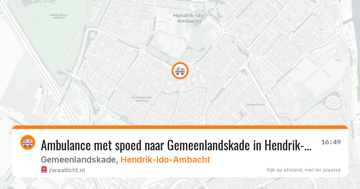 Ambulance met spoed naar Gemeenlandskade in Hendrik-Ido-Ambacht — 5 mei 2026
