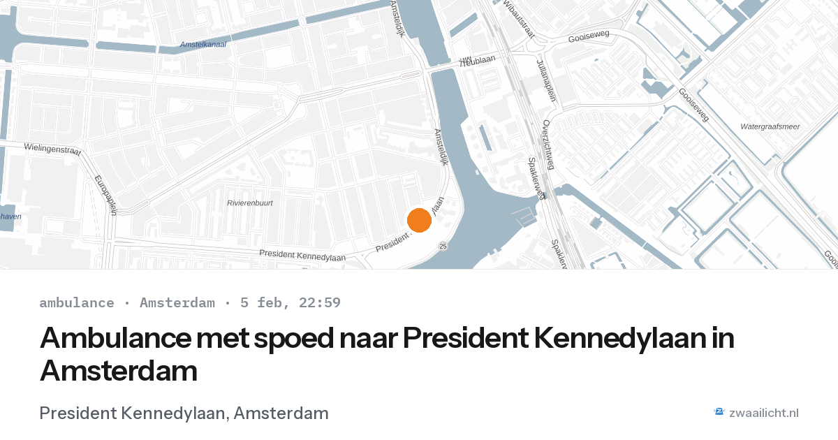 Ambulance met spoed naar President Kennedylaan in Amsterdam — 5 feb 2026