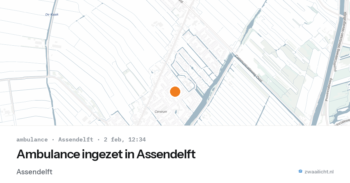 Ambulance ingezet in Assendelft — 2 feb 2026