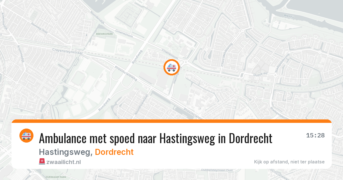 Ambulance met spoed naar Hastingsweg in Dordrecht — 5 aug 2026