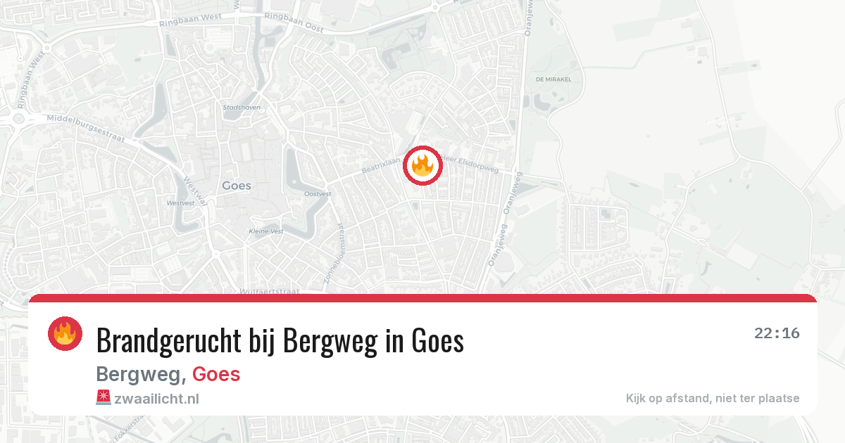 Brandgerucht bij Bergweg in Goes — 26 jul 2026