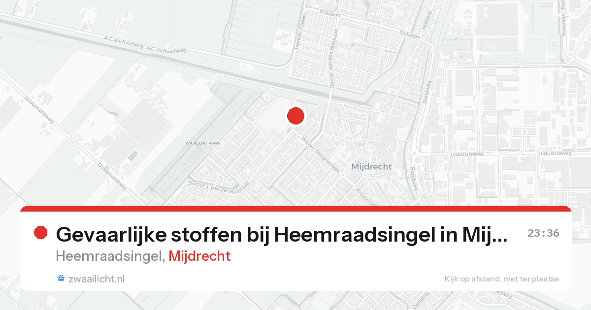 Gevaarlijke stoffen bij Heemraadsingel in Mijdrecht — 16 aug 2026