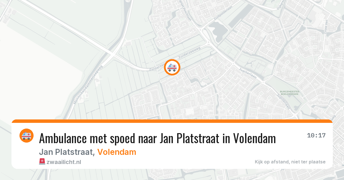 Ambulance met spoed naar Jan Platstraat in Volendam — 27 jul 2026