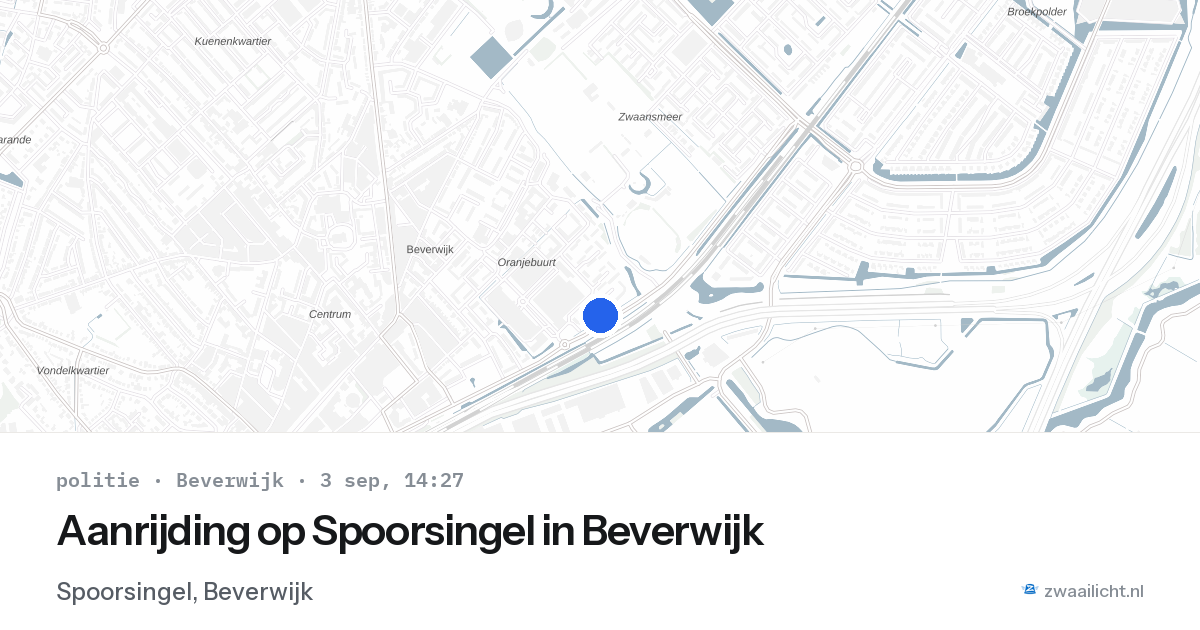 Aanrijding op Spoorsingel in Beverwijk — 3 sep 2026