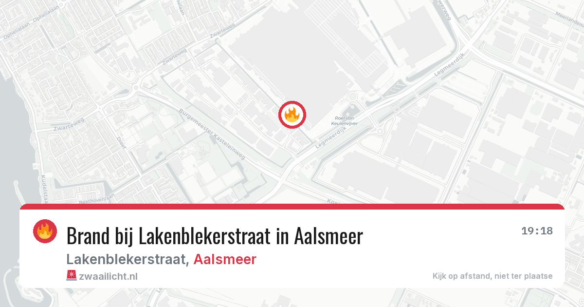 Brand bij Lakenblekerstraat in Aalsmeer — 15 mrt 2026