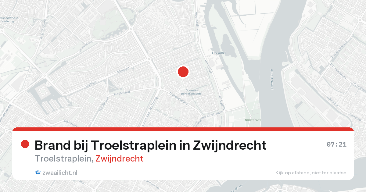 Brand bij Troelstraplein in Zwijndrecht — 20 aug 2026