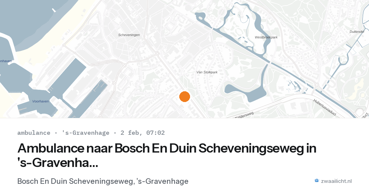 Ambulance naar Bosch En Duin Scheveningseweg in 's-Gravenhage — 2 feb 2026