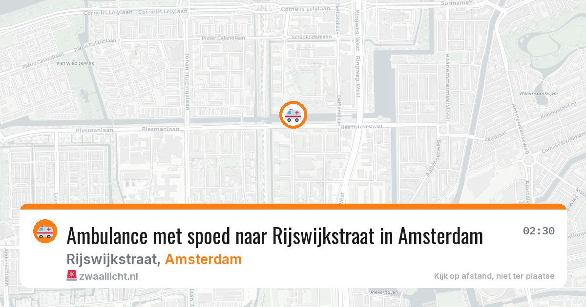 Ambulance met spoed naar Rijswijkstraat in Amsterdam — 4 jul 2026
