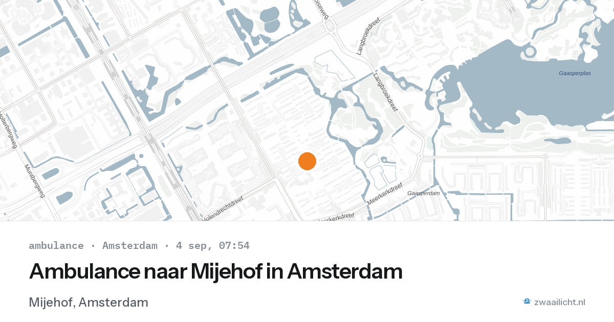 Ambulance naar Mijehof in Amsterdam — 4 sep 2026