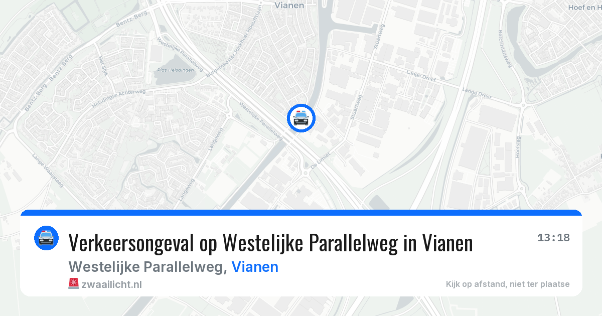 Verkeersongeval op Westelijke Parallelweg in Vianen — 11 mei 2026
