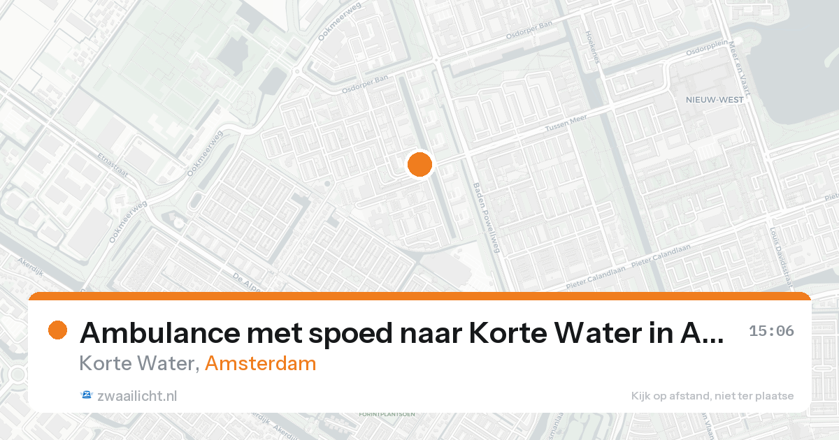 Ambulance met spoed naar Korte Water in Amsterdam — 20 aug 2026