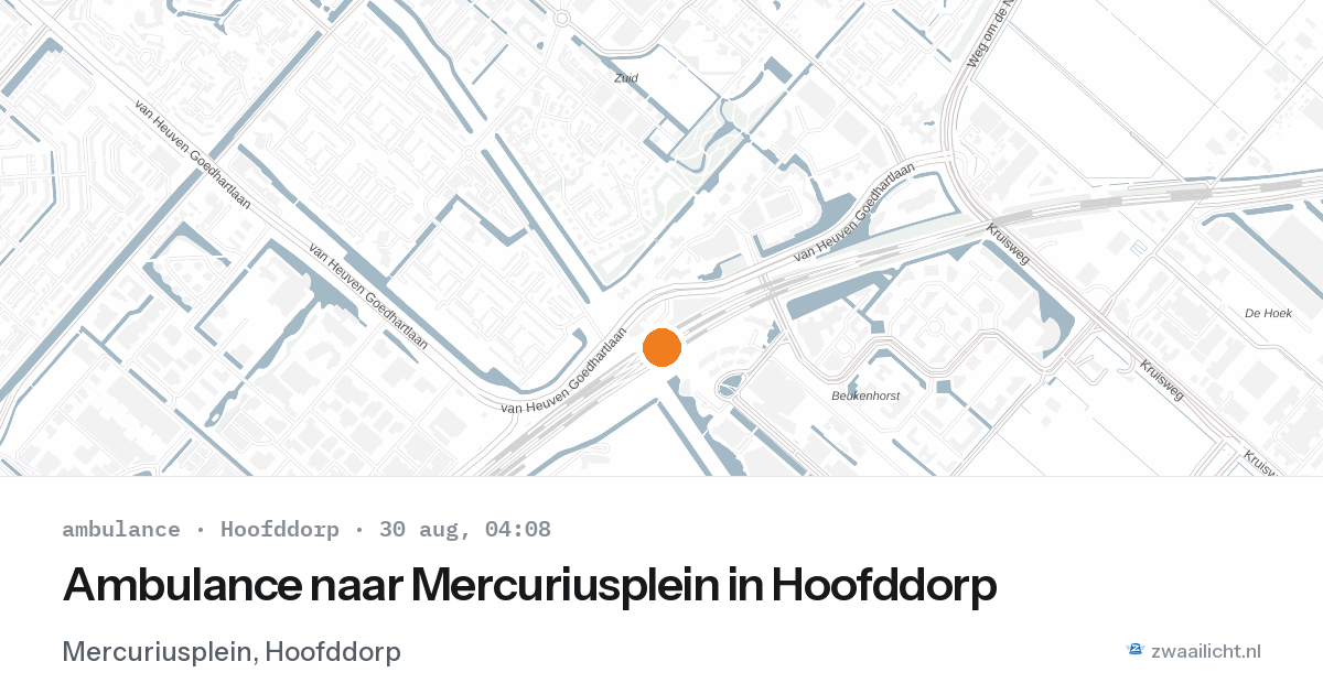 Ambulance naar Mercuriusplein in Hoofddorp — 30 aug 2026