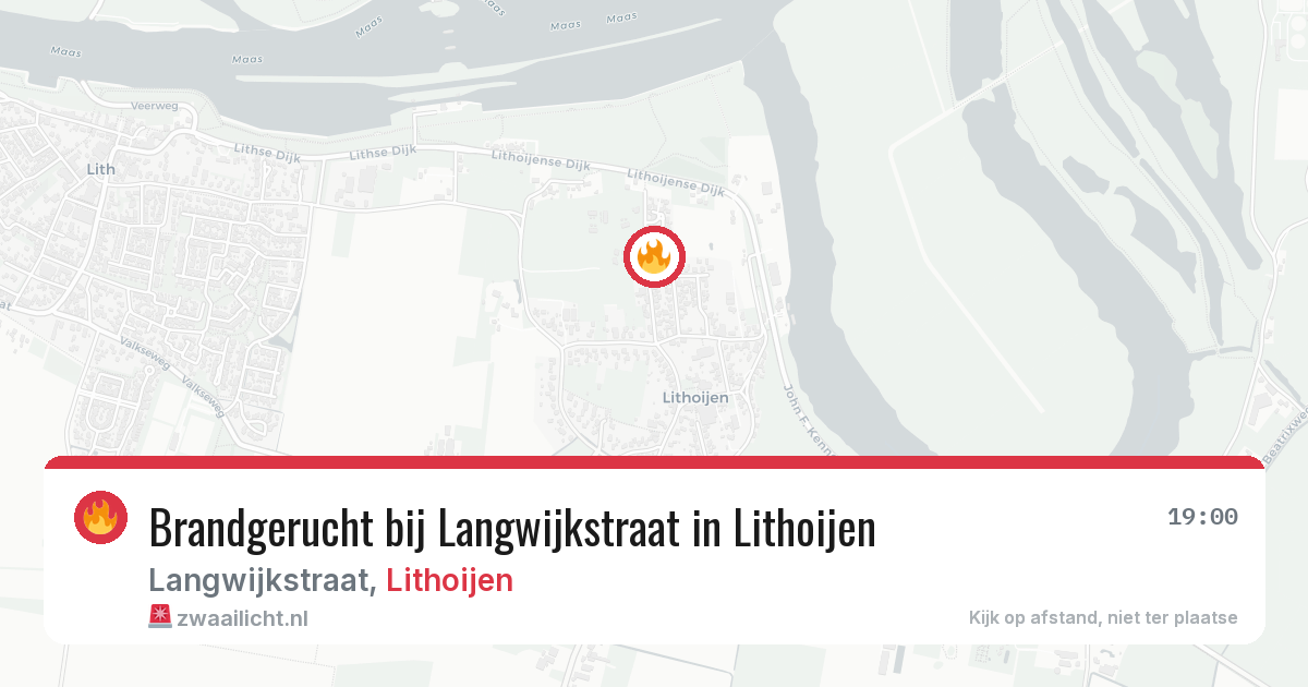 Brandgerucht bij Langwijkstraat in Lithoijen — 16 jun 2026