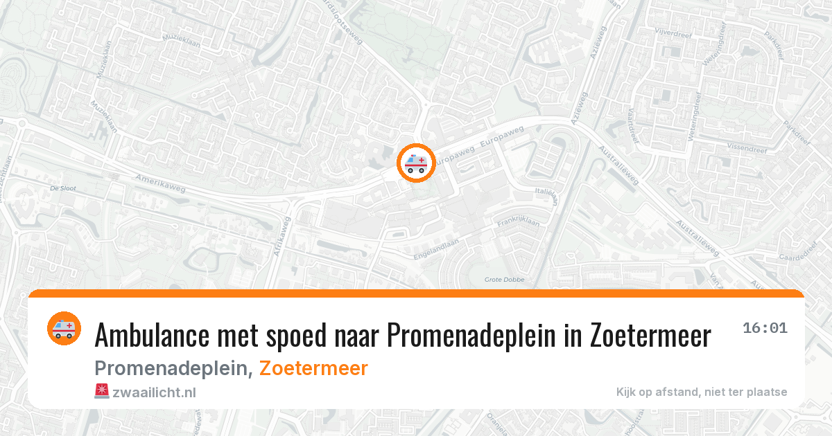 Ambulance met spoed naar Promenadeplein in Zoetermeer — 17 jun 2026