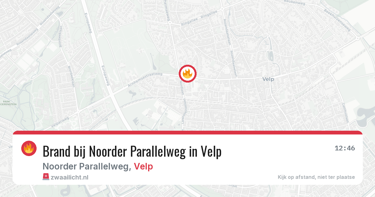 Brand bij Noorder Parallelweg in Velp — 31 mrt 2026