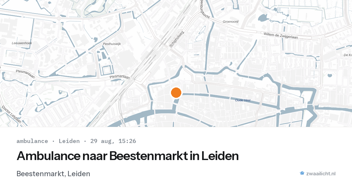 Ambulance naar Beestenmarkt in Leiden — 29 aug 2026