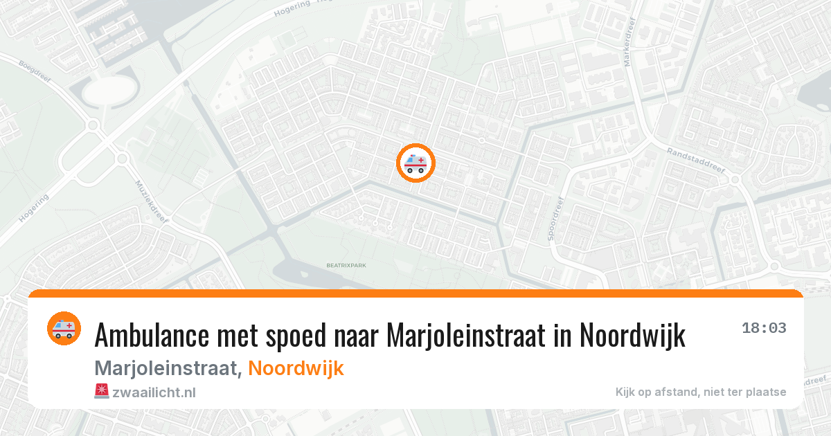 Ambulance met spoed naar Marjoleinstraat in Noordwijk — 29 jan 2026